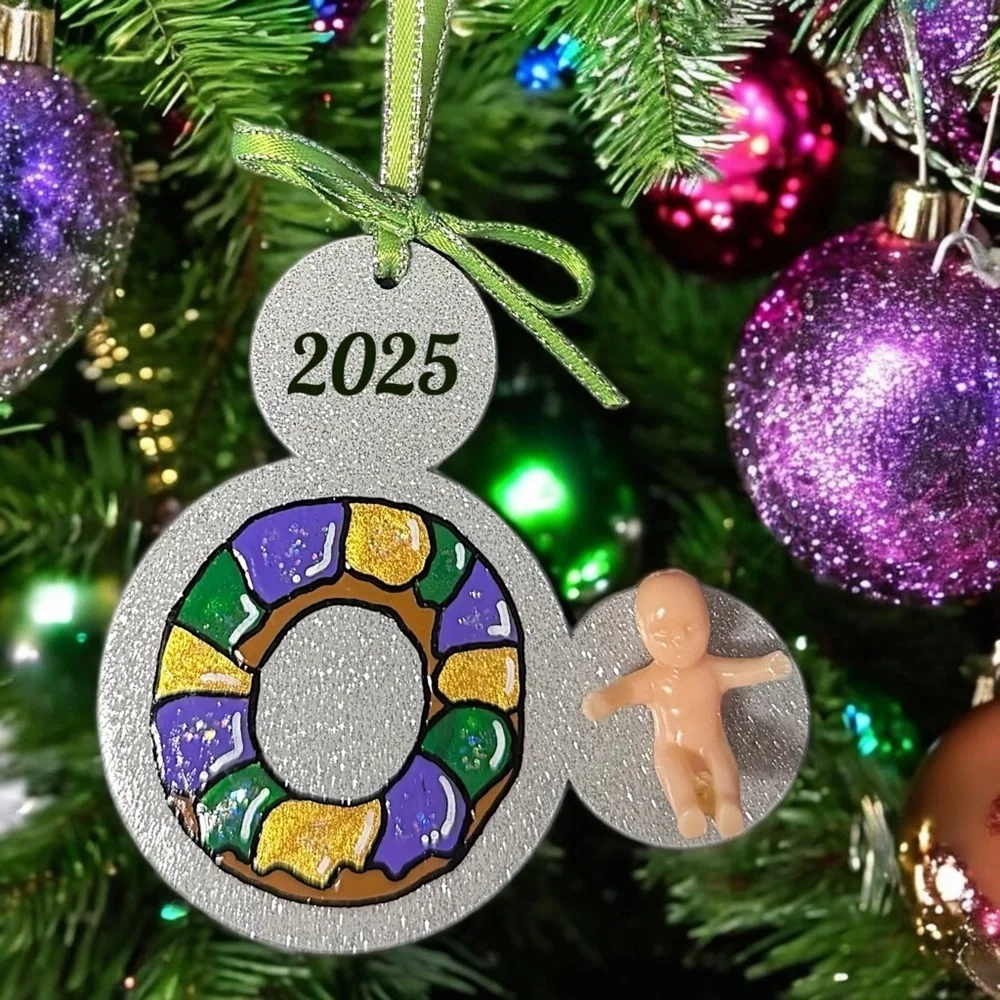 Sparkle & Kingcake: Custom Mouse Ears Ornament for Your Mardi Gras Adventure!